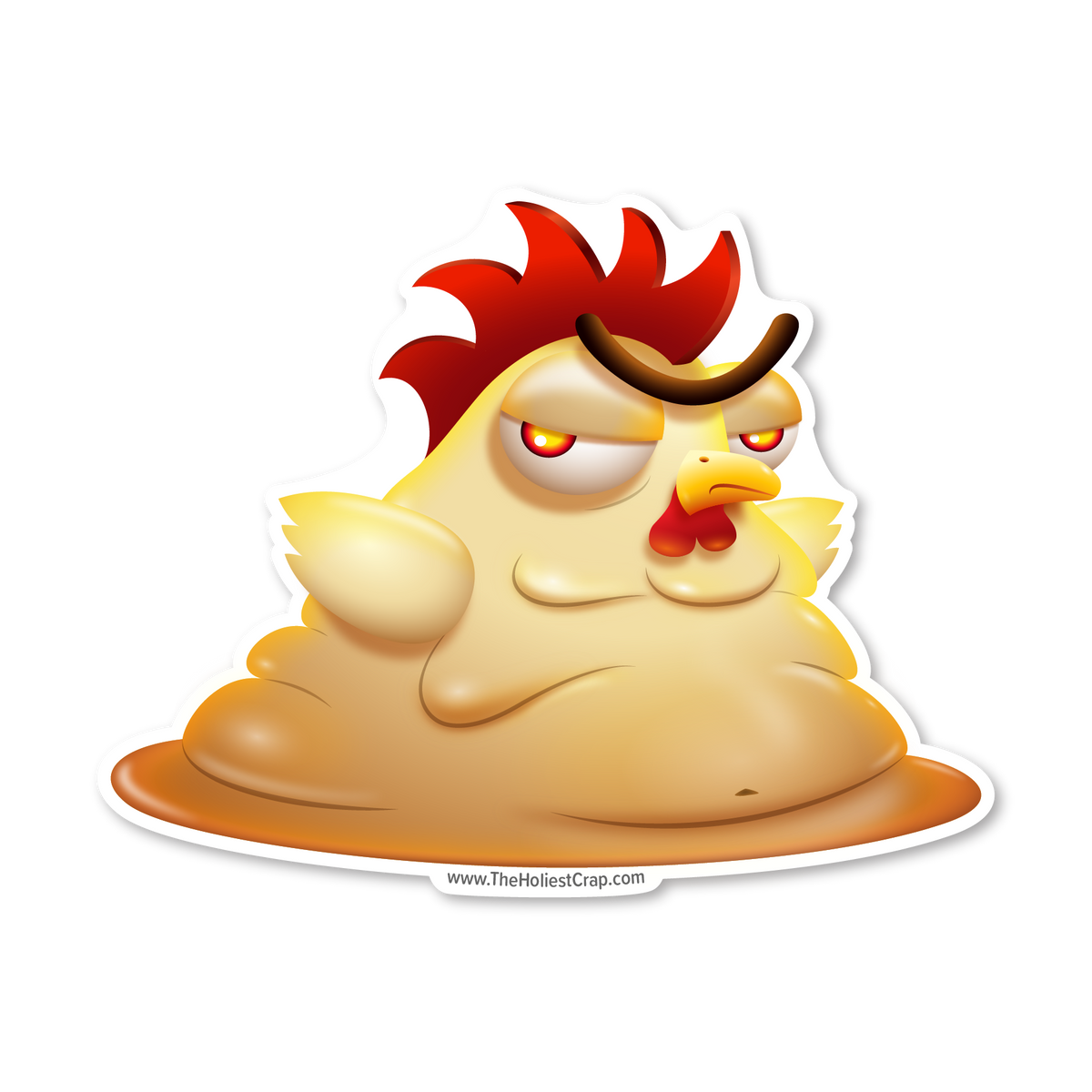 Sticker Crap Chicken Crap - Vinyl Sticker - 3 inch